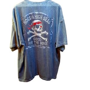 Motorcycle Rally Hogs on the High Seas Crew Member men's  T Shirt 2 XL